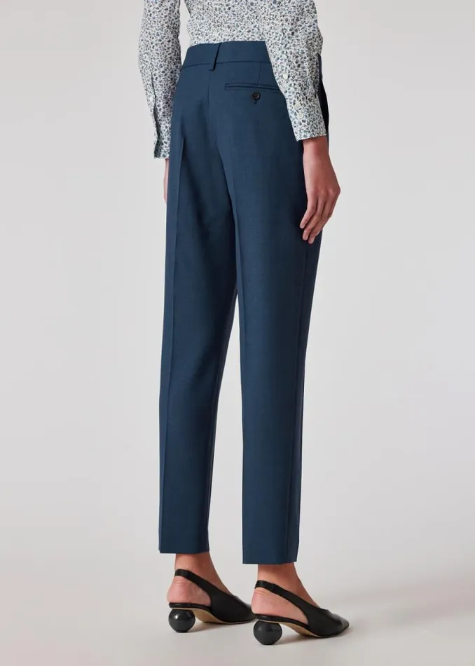 Womens Paul Smith Pants A Suit To Travel In 8211 Petrol Blue SlimFit Wool Trousers Womens Paul Smith Pants A Suit To Travel In 8211 Petrol Blue SlimFit Wool Trousers