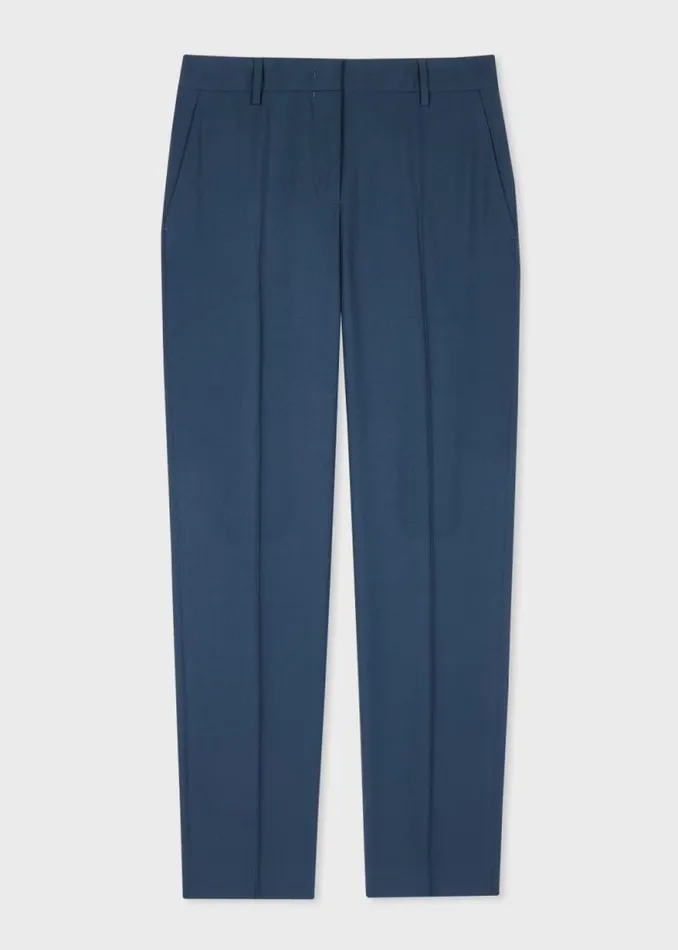 Womens Paul Smith Pants A Suit To Travel In 8211 Petrol Blue SlimFit Wool Trousers Womens Paul Smith Pants A Suit To Travel In 8211 Petrol Blue SlimFit Wool Trousers