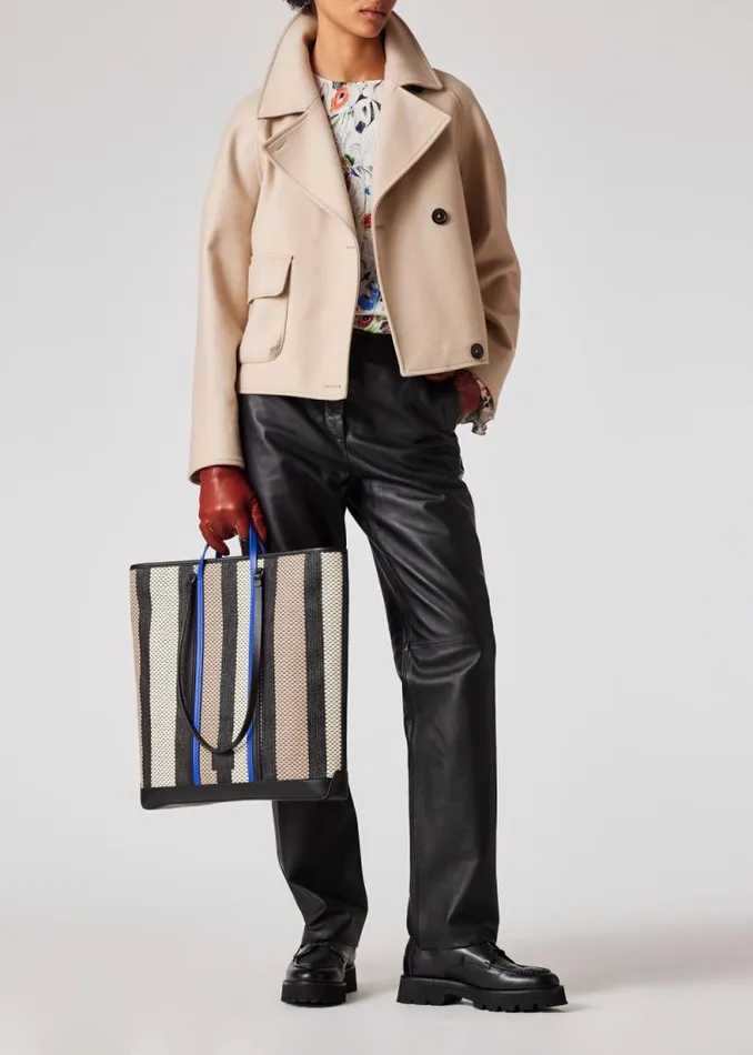 Womens Paul Smith Pants Black Leather Trousers