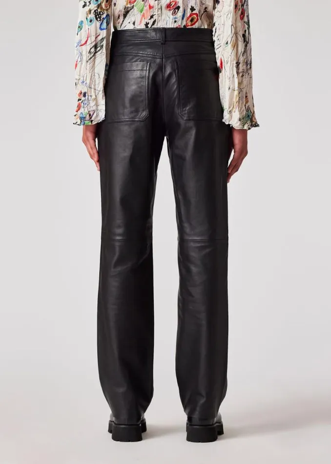 Womens Paul Smith Pants Black Leather Trousers Womens Paul Smith Pants Black Leather Trousers