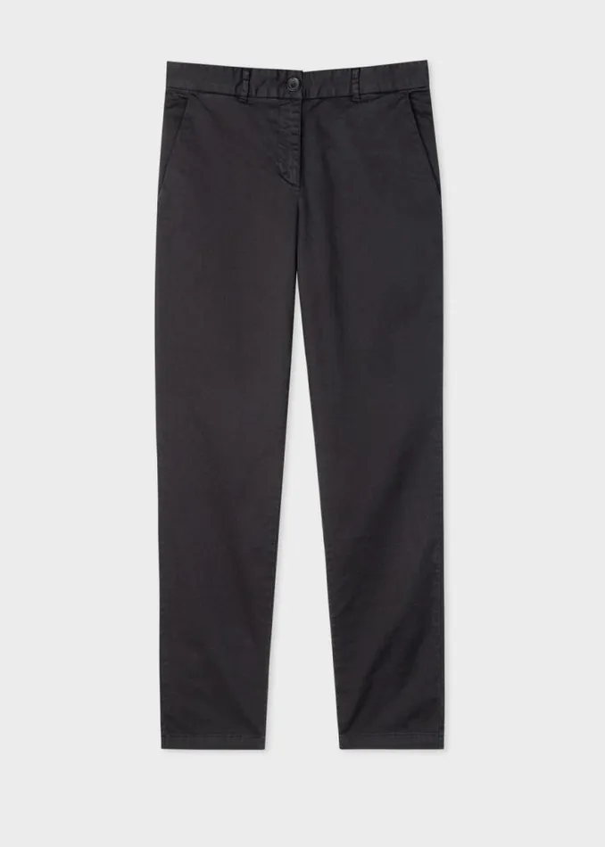 Womens Paul Smith Pants Black StretchCotton SlimFit Chinos
