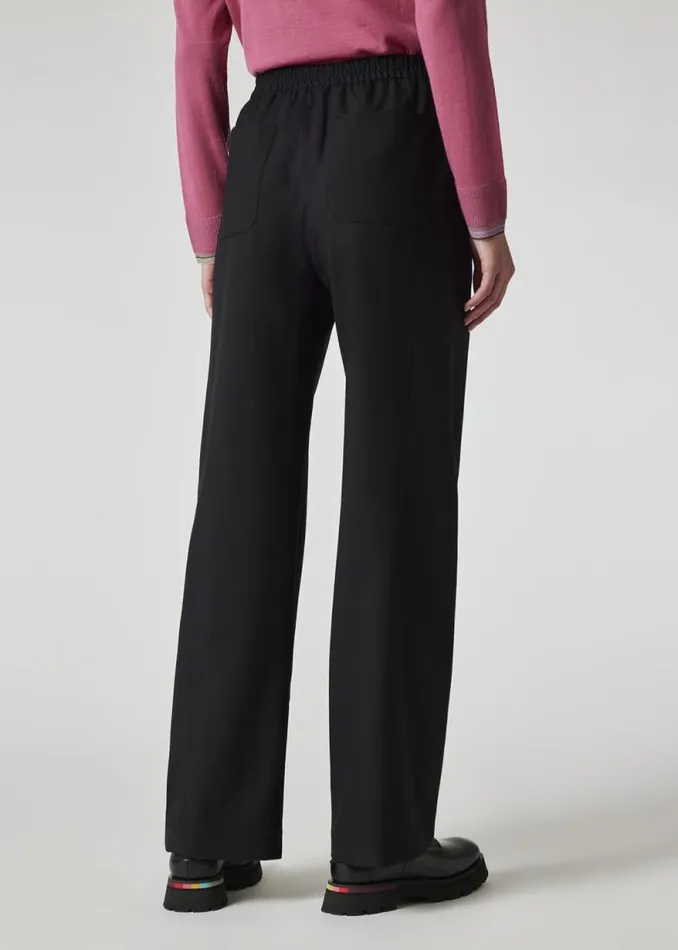 Womens Paul Smith Pants Black Wool WideLeg Pants Womens Paul Smith Pants Black Wool WideLeg Pants