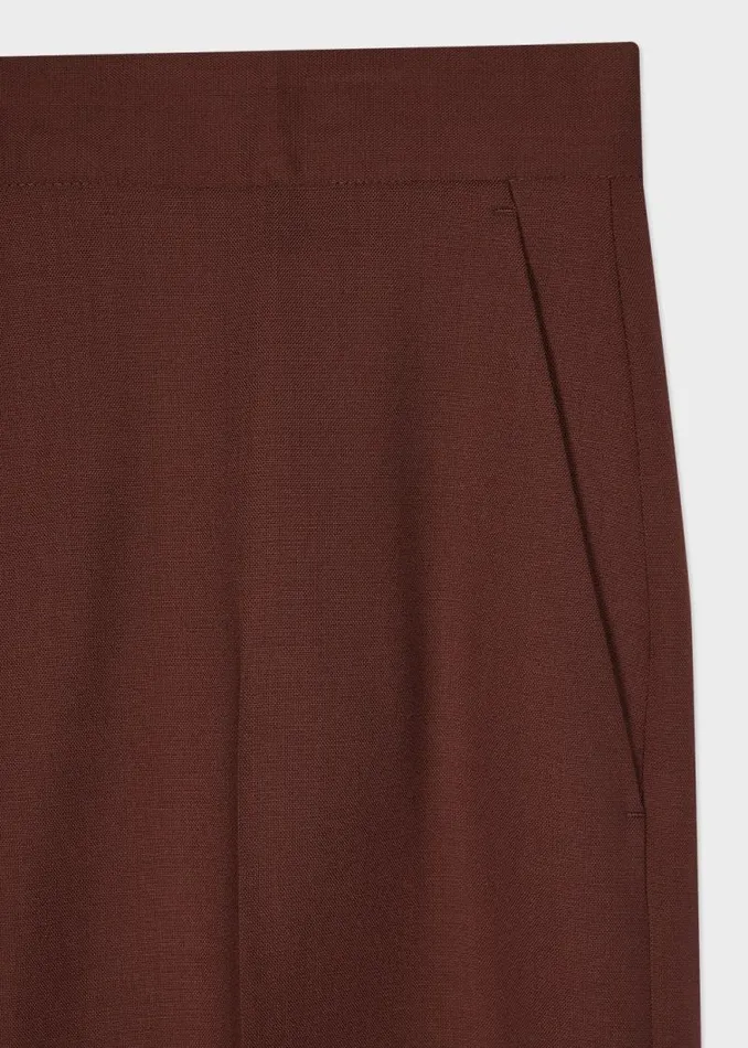 Womens Paul Smith Pants Brown Wool WideLeg Trousers Womens Paul Smith Pants Brown Wool WideLeg Trousers