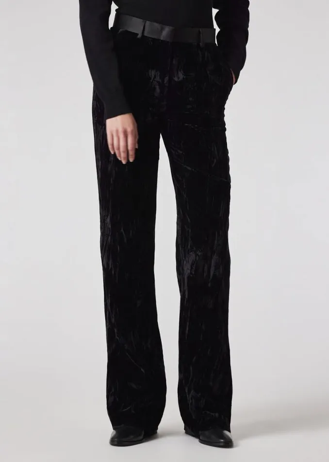 Womens Paul Smith Pants Dark Purple Crushed Velvet Trousers