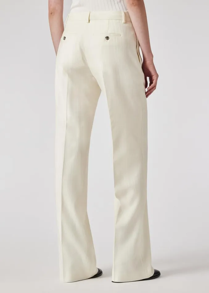 Womens Paul Smith Pants Ivory Wool 039Shadow Stipe039 Bootcut Trousers