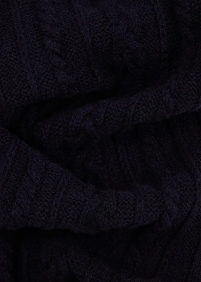 Womens Paul Smith Scarves Cable Knit Pom Pom Scarf Womens Paul Smith Scarves Cable Knit Pom Pom Scarf