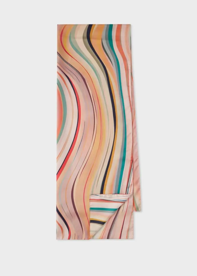 Womens Paul Smith Scarves Dusky Pink 039Swirl039 Silk Twill Scarf Womens Paul Smith Scarves Dusky Pink 039Swirl039 Silk Twill Scarf