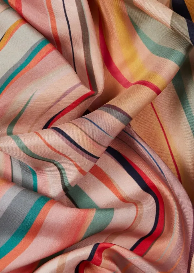 Womens Paul Smith Scarves Dusky Pink 039Swirl039 Silk Twill Scarf Womens Paul Smith Scarves Dusky Pink 039Swirl039 Silk Twill Scarf