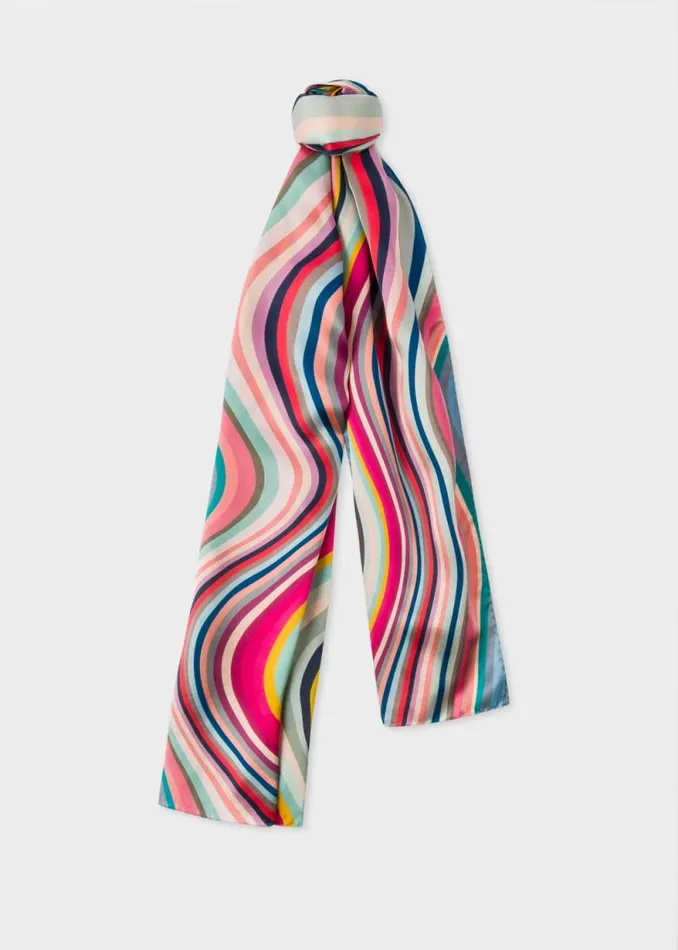 Womens Paul Smith Scarves Long 039Swirl039 Silk Scarf