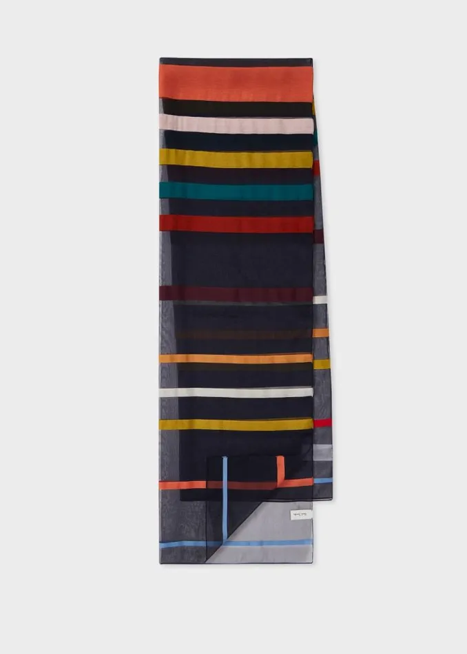 Womens Paul Smith Scarves Sheer Stripe Scarf