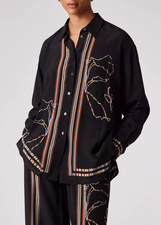 Womens Paul Smith Shirts Black Magnolia 039Signature Stripe039 Shirt