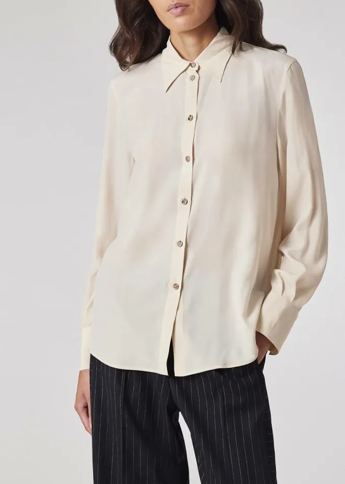 Womens Paul Smith Shirts Cream SilkBlend Blouse
