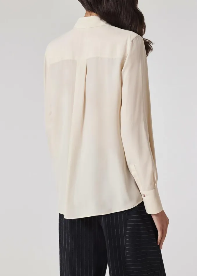 Womens Paul Smith Shirts Cream SilkBlend Blouse Womens Paul Smith Shirts Cream SilkBlend Blouse