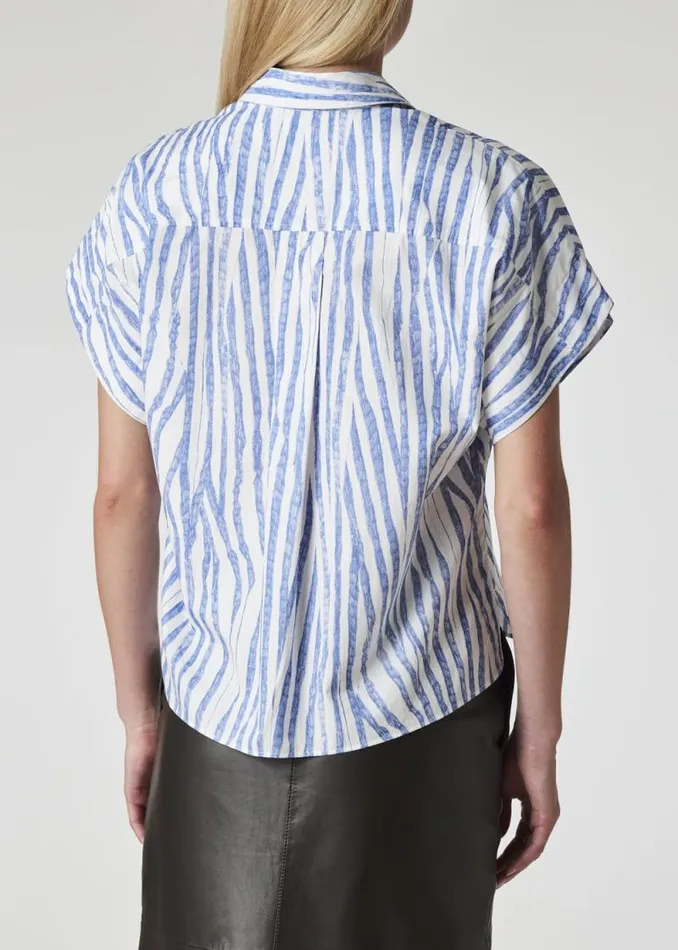 Womens Paul Smith Shirts Light Blue 039Wood Grain Stripe039 Cotton Shirt Womens Paul Smith Shirts Light Blue 039Wood Grain Stripe039 Cotton Shirt