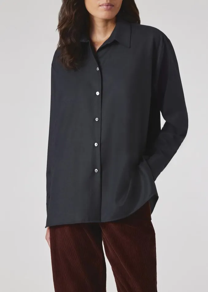 Womens Paul Smith Shirts Navy WoolCashmere Shirt