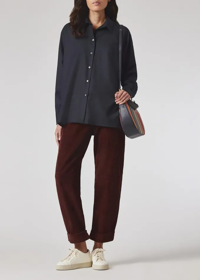 Womens Paul Smith Shirts Navy WoolCashmere Shirt Womens Paul Smith Shirts Navy WoolCashmere Shirt