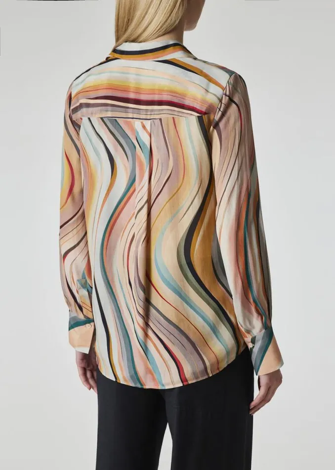 Womens Paul Smith Shirts SilkBlend 039Swirl039 Print Shirt