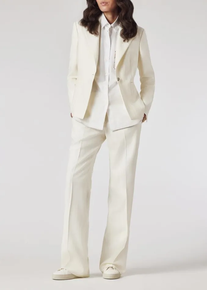 Womens Paul Smith Shirts White 039Swirl039 Trim StretchCotton Shirt