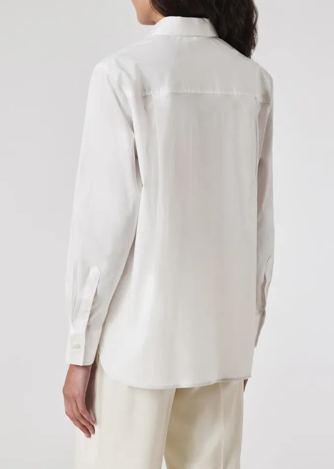Womens Paul Smith Shirts White 039Swirl039 Trim StretchCotton Shirt