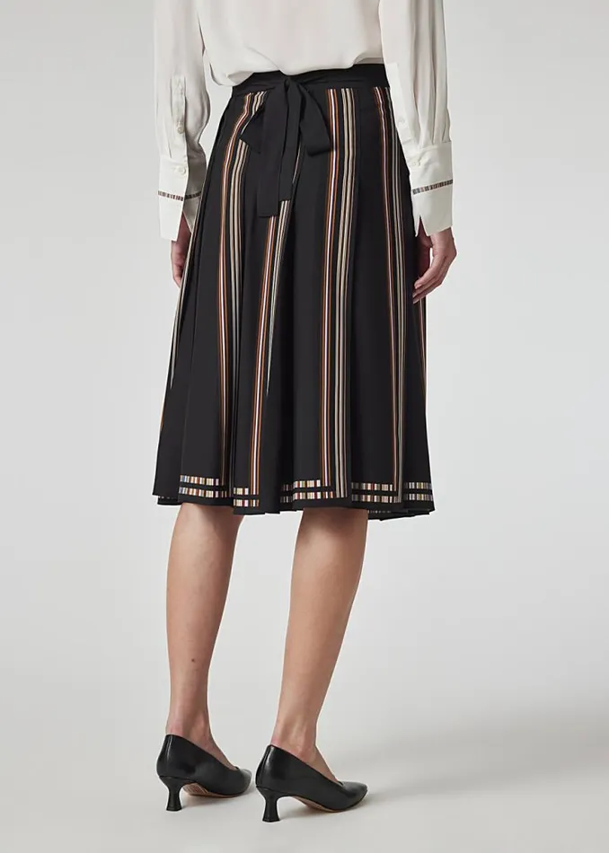 Womens Paul Smith Skirts and Shorts Black 039Signature Stripe039 Pleated Skirt Womens Paul Smith Skirts and Shorts Black 039Signature Stripe039 Pleated Skirt