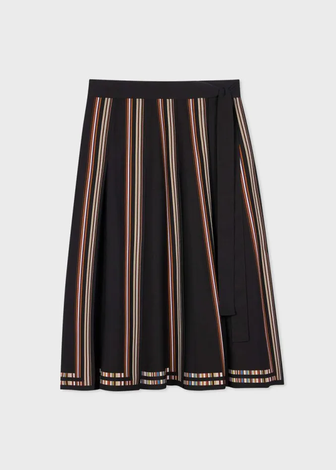 Womens Paul Smith Skirts and Shorts Black 039Signature Stripe039 Pleated Skirt Womens Paul Smith Skirts and Shorts Black 039Signature Stripe039 Pleated Skirt