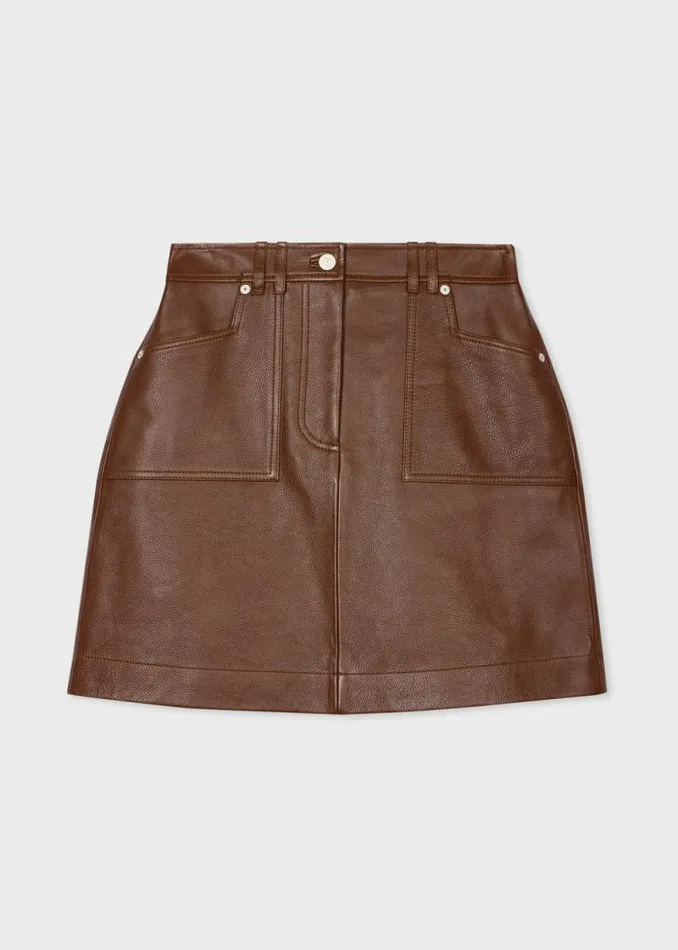 Womens Paul Smith Skirts and Shorts Brown Leather Skirt Womens Paul Smith Skirts and Shorts Brown Leather Skirt