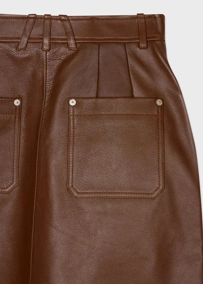 Womens Paul Smith Skirts and Shorts Brown Leather Skirt Womens Paul Smith Skirts and Shorts Brown Leather Skirt