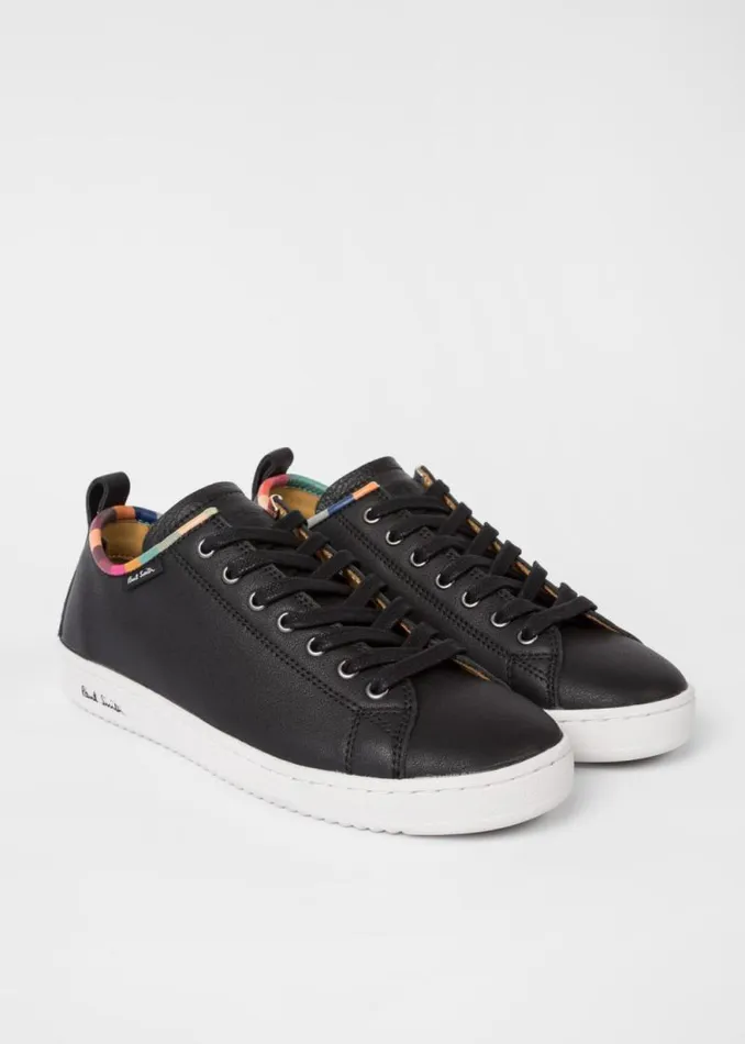 Womens Paul Smith Sneakers Black Leather 039Miyata039 Sneakers With 039Swirl039 Trim Womens Paul Smith Sneakers Black Leather 039Miyata039 Sneakers With 039Swirl039 Trim