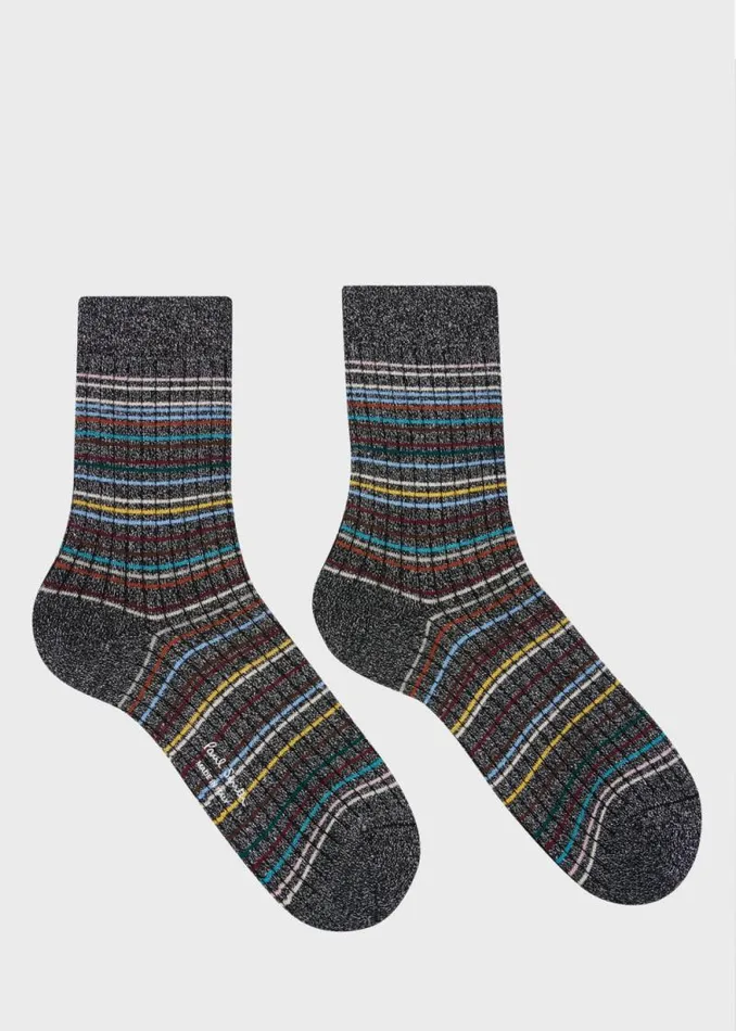 Womens Paul Smith Socks Black Stitched 039Signature Stripe039 Socks Womens Paul Smith Socks Black Stitched 039Signature Stripe039 Socks