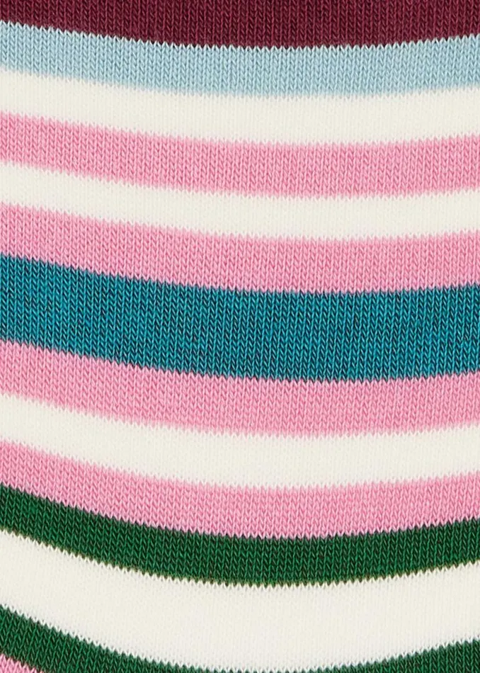 Womens Paul Smith Socks Burgundy Multicolour Stripe Socks