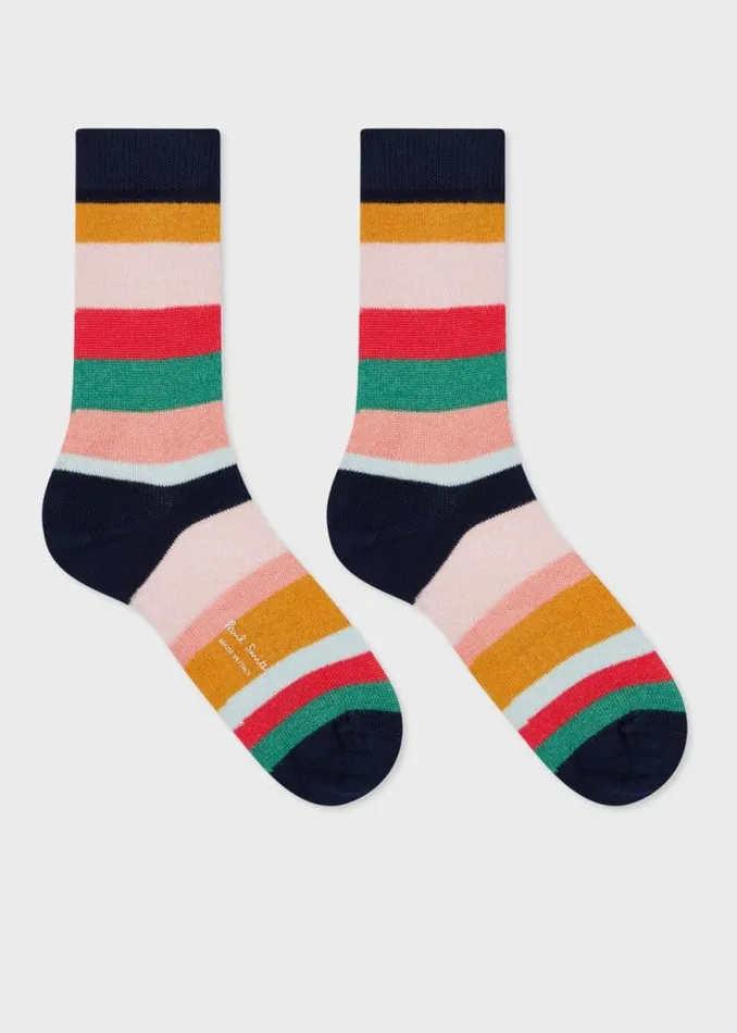 Womens Paul Smith Socks CottonBlend Multicolour Stripe Socks Womens Paul Smith Socks CottonBlend Multicolour Stripe Socks