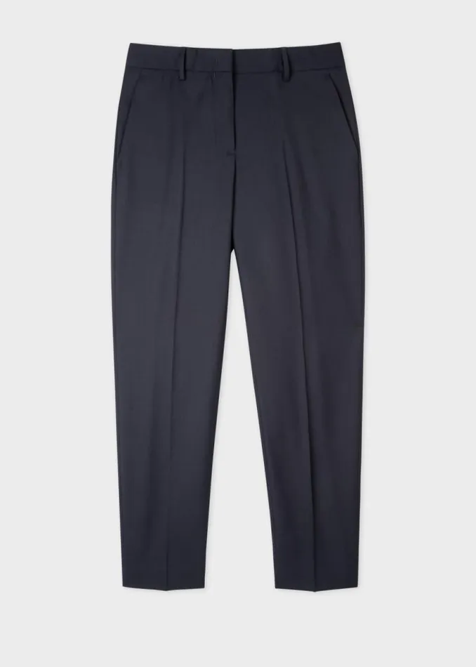 Womens Paul Smith Suits A Suit To Travel In 8211 Navy TaperedFit Wool Pants Womens Paul Smith Suits A Suit To Travel In 8211 Navy TaperedFit Wool Pants