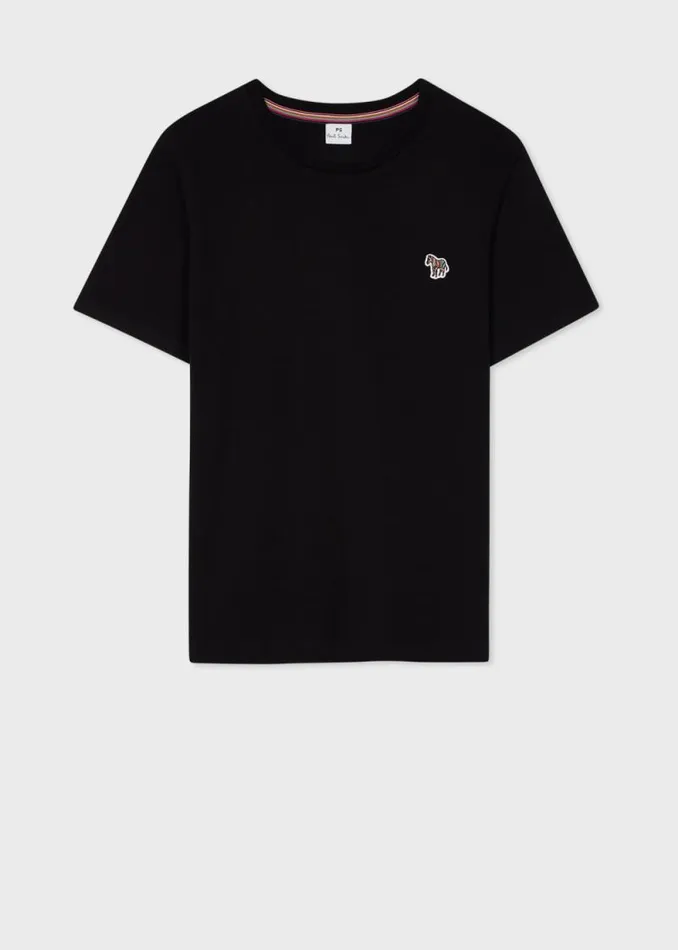 Womens Paul Smith TShirts Black Zebra Logo Cotton TShirt