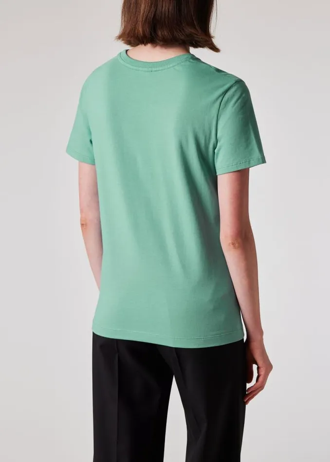Womens Paul Smith TShirts Pale Teal Zebra Logo Cotton TShirt Womens Paul Smith TShirts Pale Teal Zebra Logo Cotton TShirt