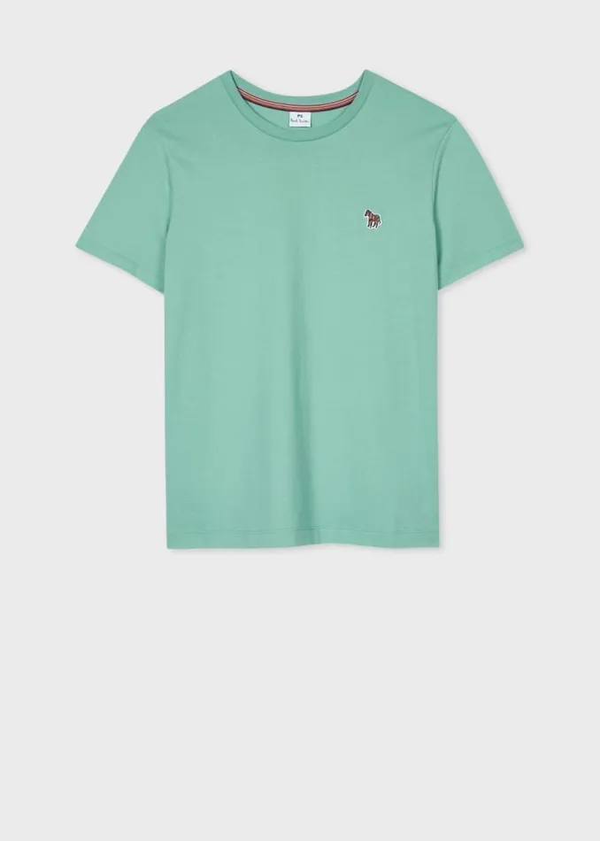 Womens Paul Smith TShirts Pale Teal Zebra Logo Cotton TShirt Womens Paul Smith TShirts Pale Teal Zebra Logo Cotton TShirt