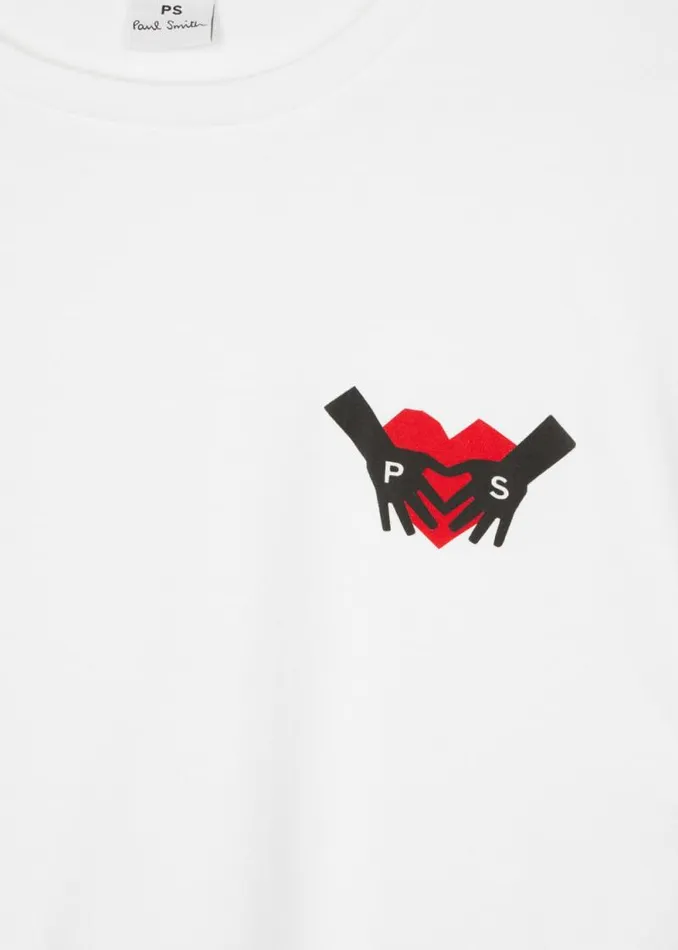 Womens Paul Smith TShirts White 039Hand In Heart039 TShirt Womens Paul Smith TShirts White 039Hand In Heart039 TShirt