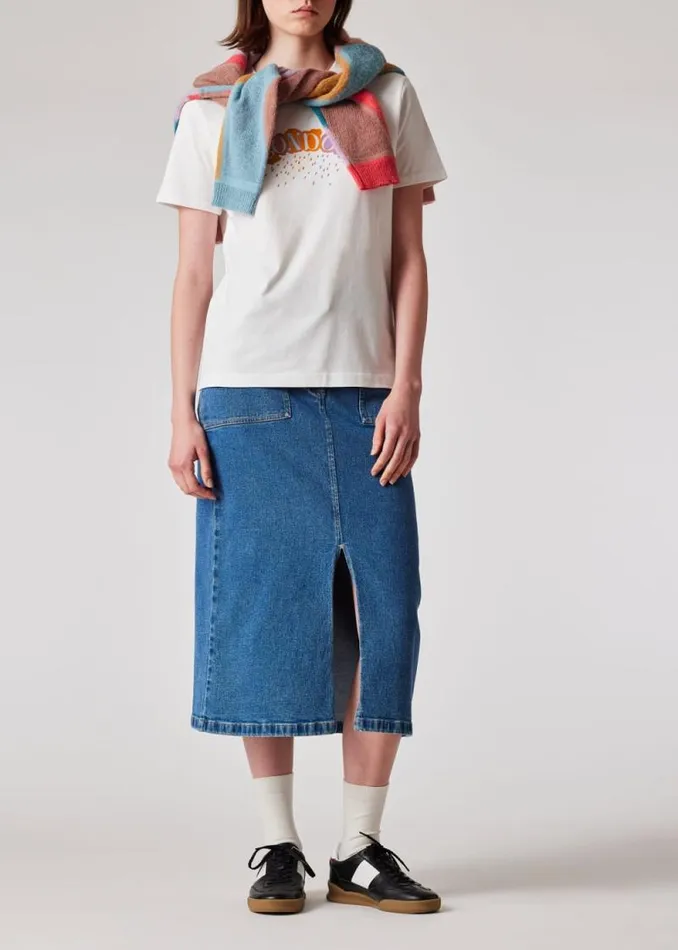 Womens Paul Smith TShirts White 039London Rain039 TShirt