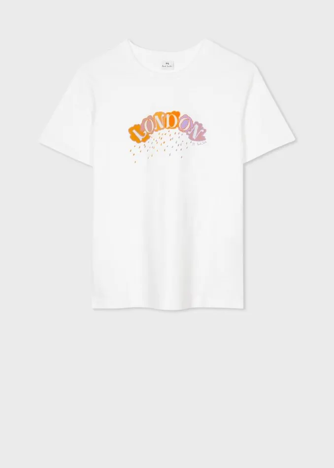 Womens Paul Smith TShirts White 039London Rain039 TShirt