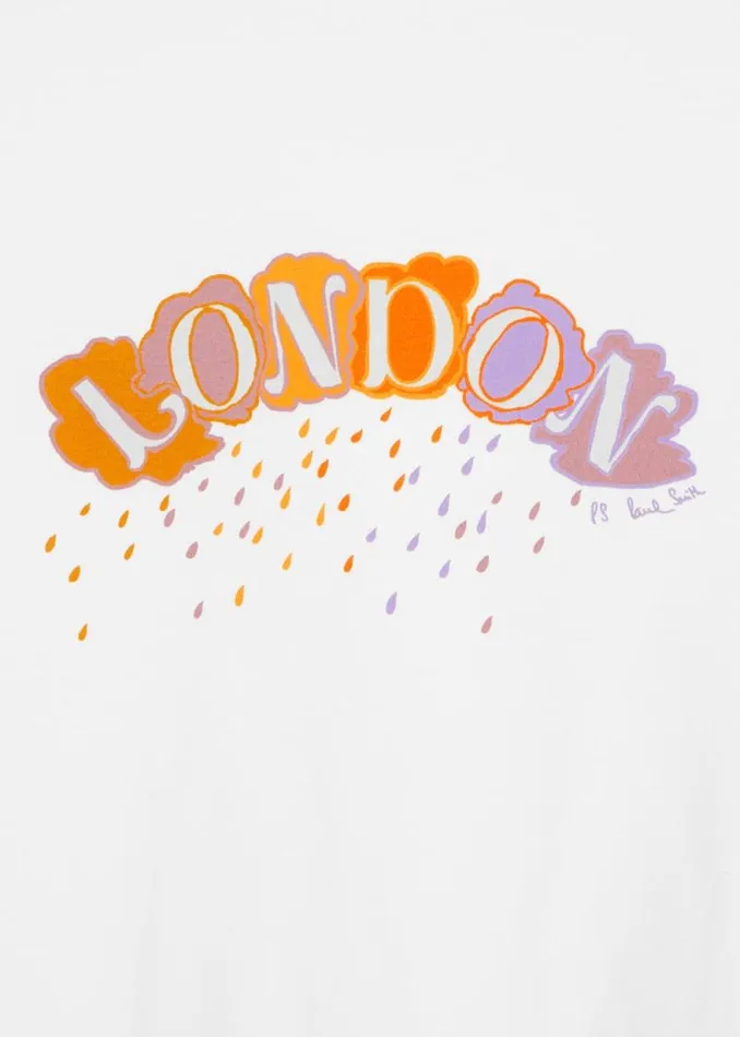 Womens Paul Smith TShirts White 039London Rain039 TShirt
