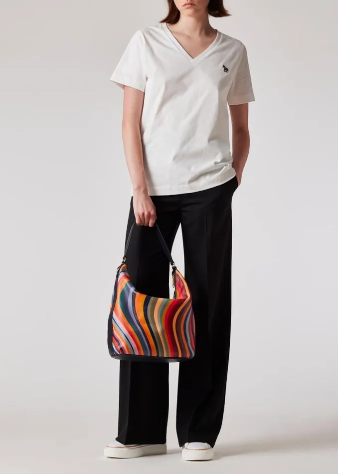 Womens Paul Smith TShirts White VNeck Zebra TShirt Womens Paul Smith TShirts White VNeck Zebra TShirt