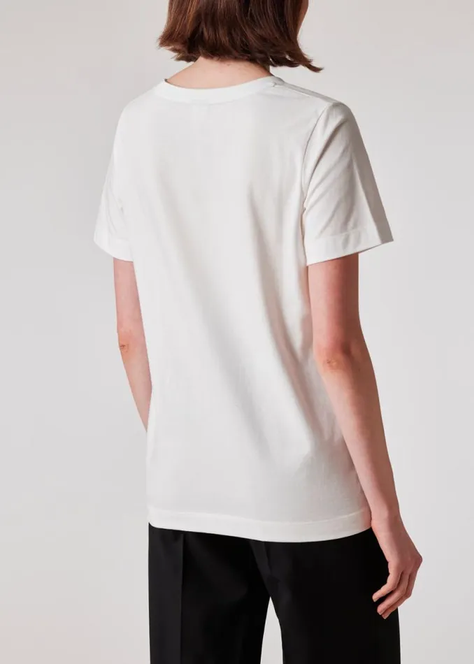 Womens Paul Smith TShirts White VNeck Zebra TShirt Womens Paul Smith TShirts White VNeck Zebra TShirt