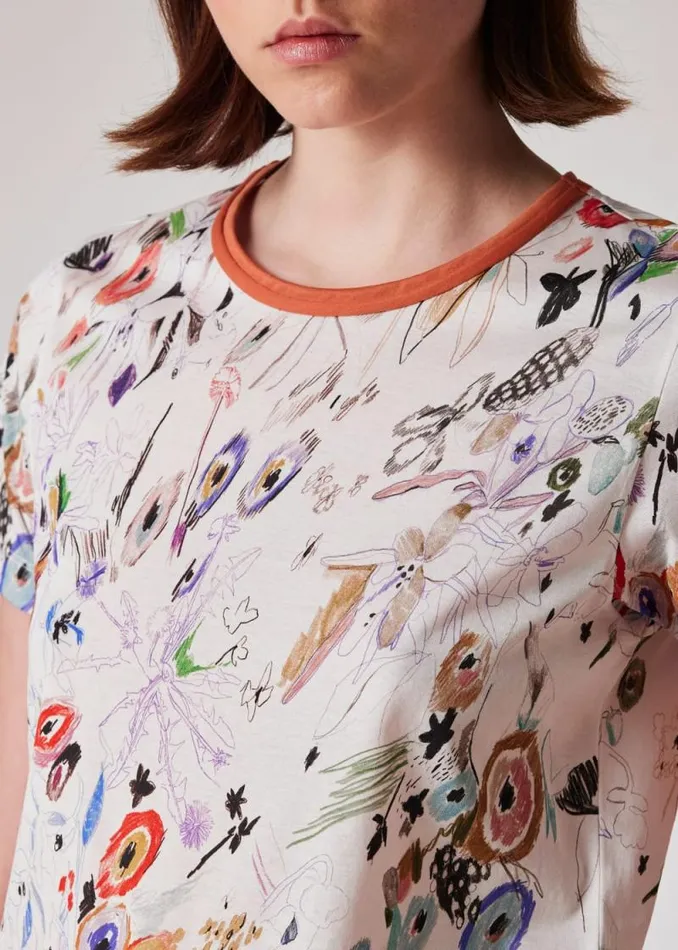 Womens Paul Smith Tops 039Sketchbook Botanical039 TShirt Womens Paul Smith Tops 039Sketchbook Botanical039 TShirt