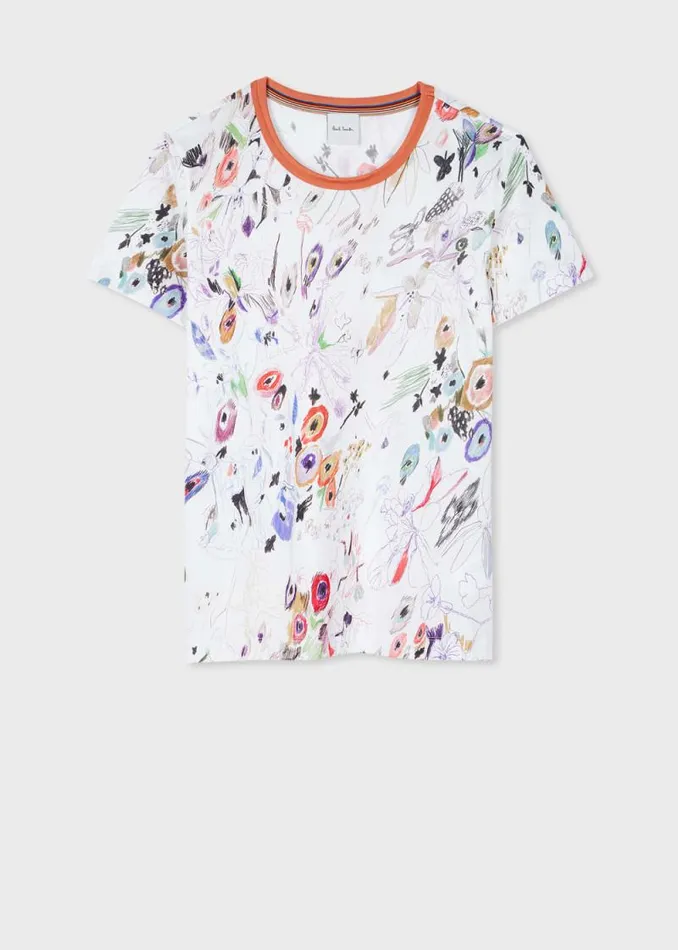Womens Paul Smith Tops 039Sketchbook Botanical039 TShirt Womens Paul Smith Tops 039Sketchbook Botanical039 TShirt