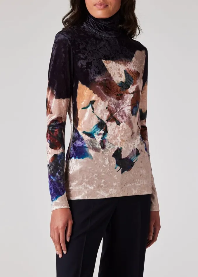 Womens Paul Smith Tops 039Solar Gram039 Placement Print Velvet Top