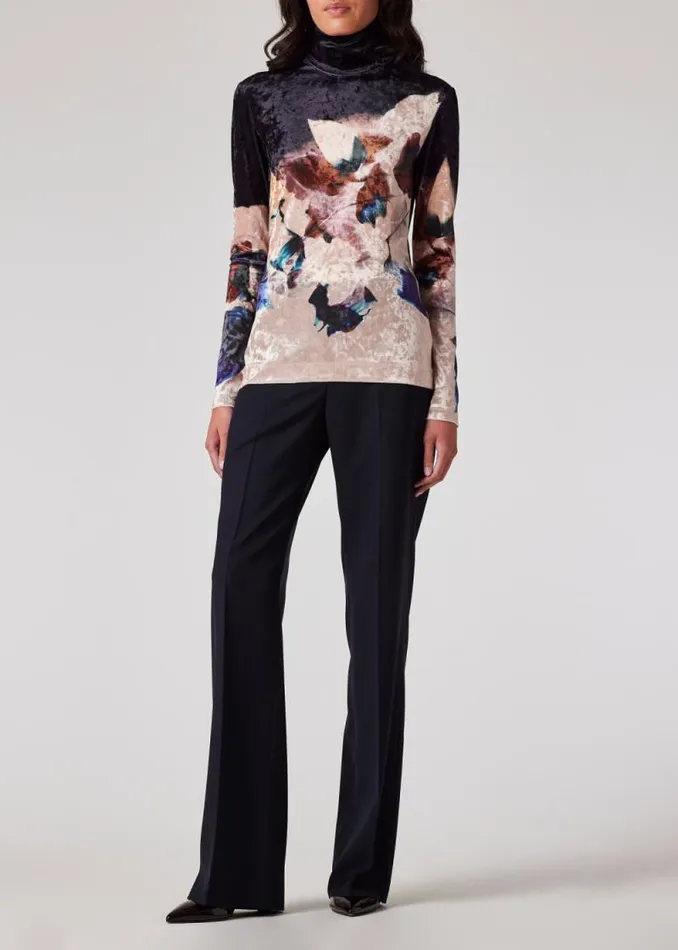 Womens Paul Smith Tops 039Solar Gram039 Placement Print Velvet Top Womens Paul Smith Tops 039Solar Gram039 Placement Print Velvet Top