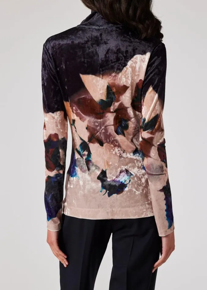 Womens Paul Smith Tops 039Solar Gram039 Placement Print Velvet Top Womens Paul Smith Tops 039Solar Gram039 Placement Print Velvet Top