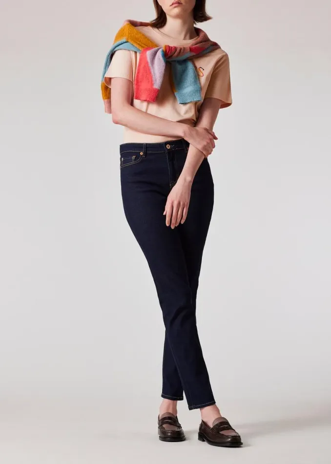 Womens Paul Smith Tops Brown 039Swirl039 PS Logo TShirt Womens Paul Smith Tops Brown 039Swirl039 PS Logo TShirt
