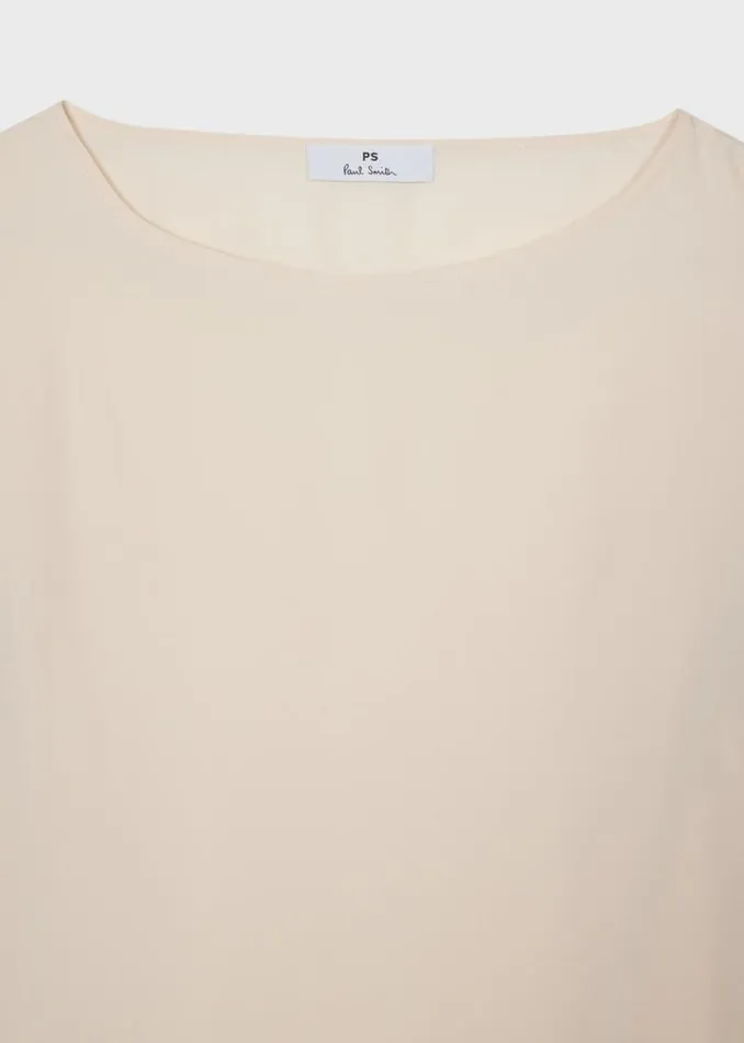 Womens Paul Smith Tops Cream SilkBlend 039Swirl Piping039 Top Womens Paul Smith Tops Cream SilkBlend 039Swirl Piping039 Top