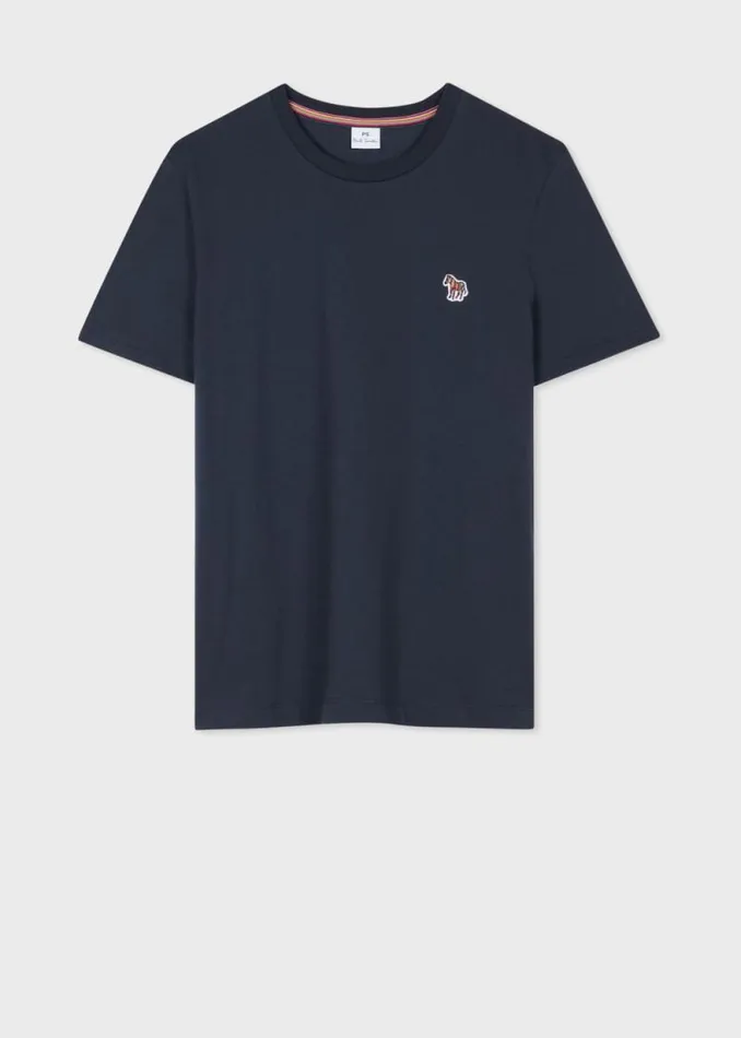 Womens Paul Smith Tops Navy Zebra Logo Cotton TShirt Womens Paul Smith Tops Navy Zebra Logo Cotton TShirt