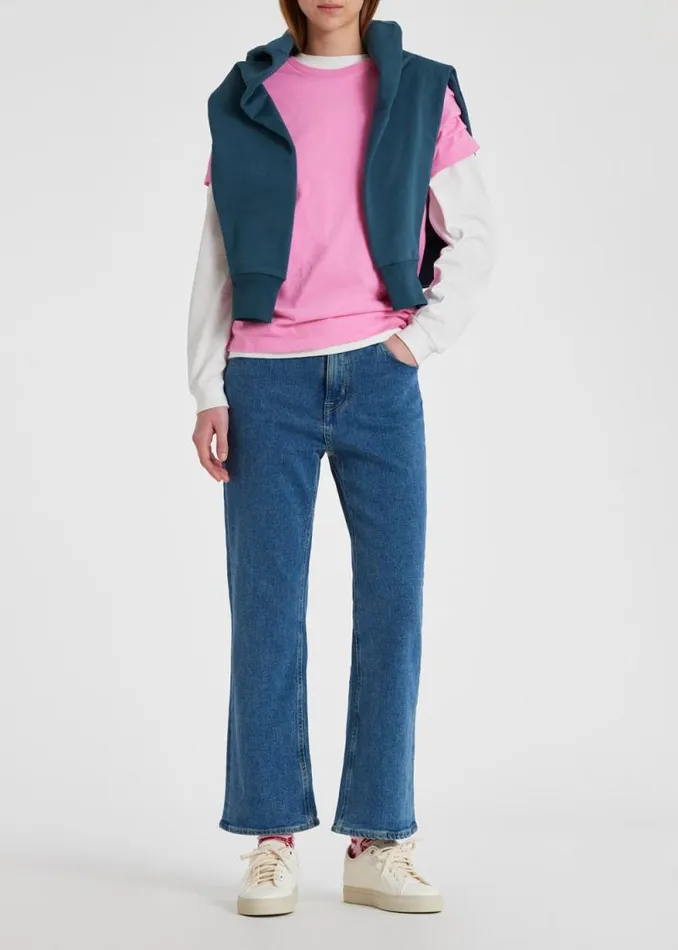 Womens Paul Smith Tops Pink Zebra Logo Cotton TShirt